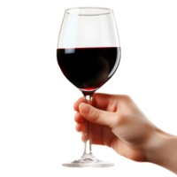 Wine Glass Filled with Red Wine in Hand png