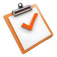 High resolution 3D clipboard with a verification checkmark png