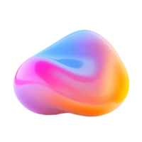 Colorful 3D organic blob featuring a dynamic gradient png