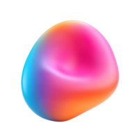 3D modern abstract form with a melting color transition png
