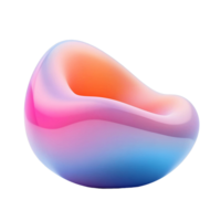 Floating 3D vibrant gradient blob with a glossy texture png