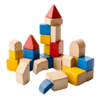 Assorted 3D building blocks in various creative shapes png