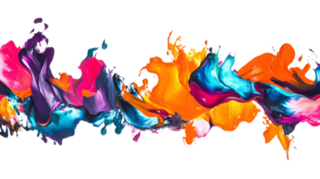 Vibrant abstract art with colorful paint drips creating a flowing masterpiece png