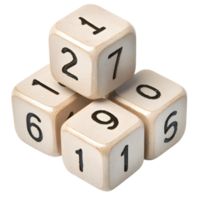 Set of number cubes with clear, visible digits for early learning png