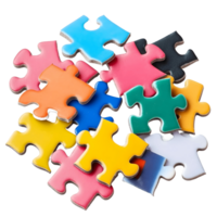 Multi shape and multi colored puzzle pieces for interactive learning png