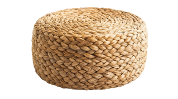 Eco friendly round woven stool with a smooth and rustic design png