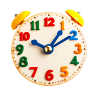 Toy learning clock with movable hands for teaching time concepts png