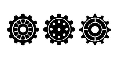 Gear wheel icon set isolated on white background. vector