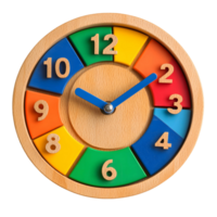Interactive toy clock with rotating hands to help learn time png
