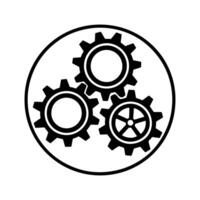 Gears icon set on white background. vector
