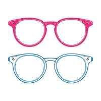 Colored round eyeglasses vector