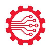 Gear with circuit board design. vector