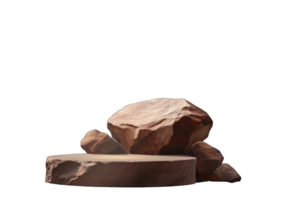Showcase your product on this rustic stone platform with natural rock backdrop Perfect for showcasing earthy or natural products. png
