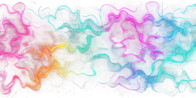 Vibrant rainbow colored waves flow across a white background creating a stunning abstract art piece Perfect for digital or print projects. png
