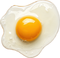 Closeup of Sunny Side Up Fried Egg in Rustic Skillet with Glowing Yolk and Crisp Egg White png