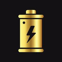Elegant Gold Battery Icon for Digital Energy Designs vector