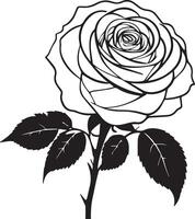 Minimalist red rose flower silhouette illustration vector