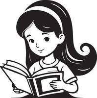 Inspiring Kids Reading Silhouette ,A Symbol of Knowledge and Imagination vector