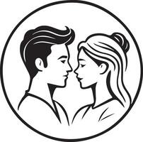 Elegant Cameo Silhouette of a Loving Couple, Classic and Artistic vector