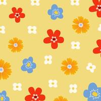 Hand drawn Spring background. flower illustration on colorful background vector