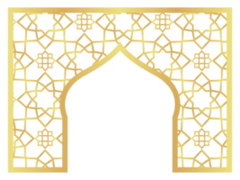 The Dome Joined Rectangle Gold Gradient with Islamic Pattern Oriental Style Islamic Frame Arches with Modern Boho Mosque Dome for Header png