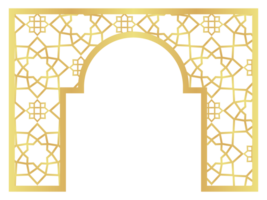 The Circle with Rectangle Gold Gradient with Islamic Pattern Oriental Style Islamic Frame Arches with Modern Boho Mosque Dome for Header png