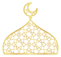 The Big Red Mosque Domes with Crescent Moons with Gold Gradient Islamic Pattern png