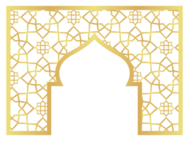 The Dome with Rectangle Gold Gradient with Islamic Pattern Oriental Style Islamic Frame Arches with Modern Boho Mosque Dome for Header png