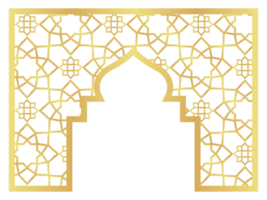 The Dome with Double Rectangle Gold Gradient with Islamic Pattern Oriental Style Islamic Frame Arches with Modern Boho Mosque Dome for Header png