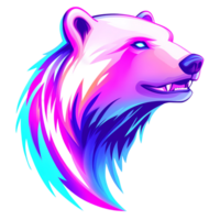 a colorful bear head with a transparent background png