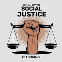 World Day of Social Justice Socia Media Post Design vector
