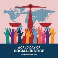 World Day of Social Justice Illustration Design vector
