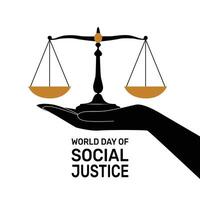 World Day of Social Justice Design Template vector