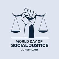 World Day of Social Justice Socia Media Post vector