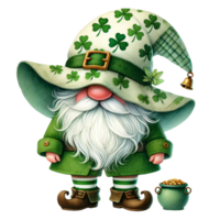 Whimsical gnome with shamrocks for st. Patrick's day png