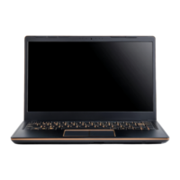 Using a laptop for work in a modern office space png