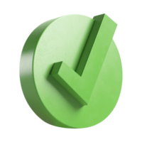 Contemporary circular base with green checkmark symbol png