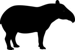 Tapir Silhouette Illustration of a Wild Animal in a Simple and Minimalistic Style for Logos and Designs vector