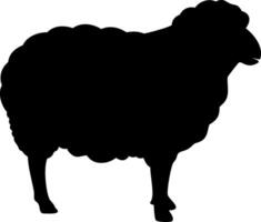 Fluffy Sheep Silhouette Design of Farm Animal for Logos and Prints vector