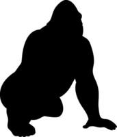 Strong Gorilla Silhouette Design Illustration of a Powerful Primate vector