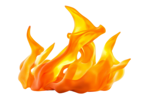 Dynamic fire flames studio 3d rendering abstract close-up png