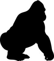 Strong Gorilla Silhouette Illustration of a Powerful Primate in a Bold and Design vector