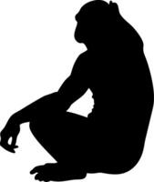 Chimpanzee Silhouette Sitting in a Minimalist Style Creative Design and Branding vector