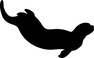 Playful Otter Silhouette Design of a Cute Otter vector