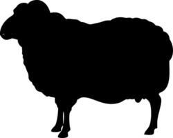 Fluffy Sheep Silhouette Design of a Farm Animal for Logos Prints vector