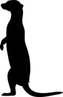 Meerkat Silhouette Design Standing in Desert Scene vector