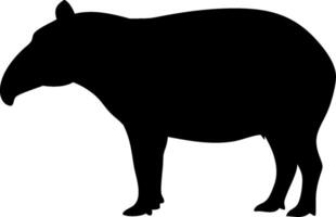 Tapir Silhouette Illustration of a Wild Animal in a Simple and Style for Logos and Designs vector