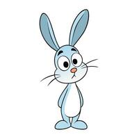 Cute Rabbit Cartoon Character Illustration for Merchandise vector