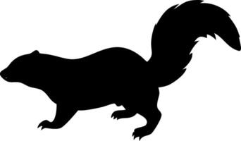 Skunk Silhouette Illustration of a Wild Animal in Black Shape for Design Branding vector