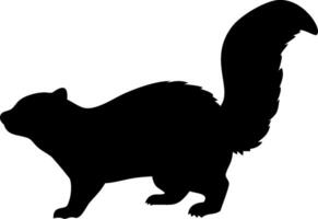 Skunk Silhouette Illustration of a Wild Animal in Black Shape for Design vector